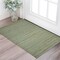 Edge Collections - 2' X 3' - Aqua - Textured Jute Striped Area Rug for Cozy Spaces - 1 Piece